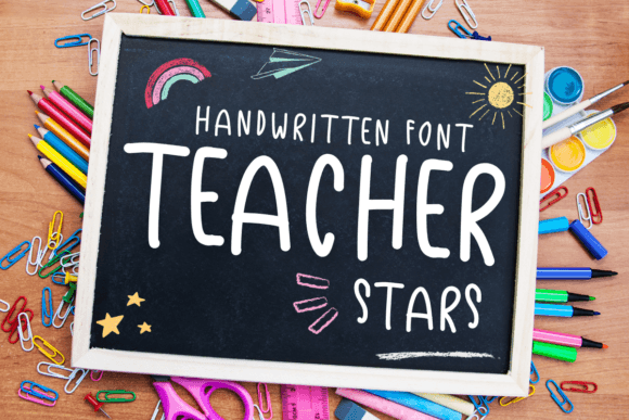 Teacher Stars Font for Creative Design